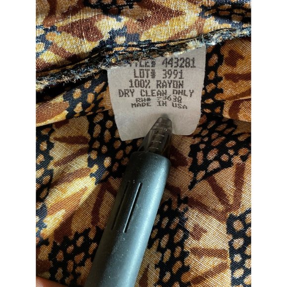 ELLEN FIGG Made in USA Geometric Long Sleeve Blouse Size 16 - Picture 6 of 6